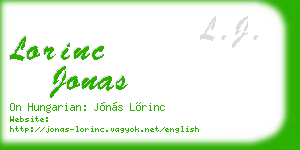 lorinc jonas business card